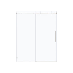 Frameless Single Sliding Soft Close Shower Doors, 5/16" Sgcc Tempered Glass
