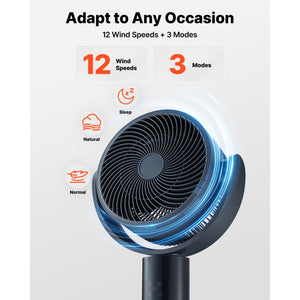 7-Inch Pedestal Fan with Oscillating Standing Design and Remote Control