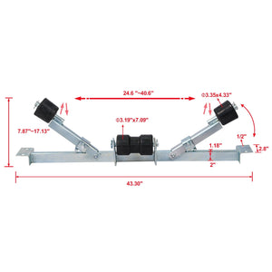 Heavy Duty Boat Trailer Support Bracket with Keel Rollers