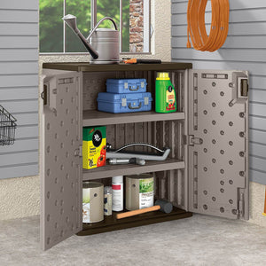 Suncast BMC3600 9 Cu Ft Heavy Duty Resin Garage Base Storage Cabinet, Platinum