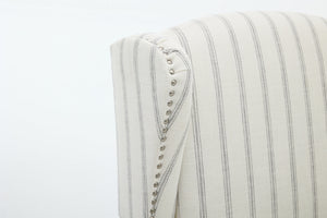 Modern Accent Chair with Retro Wood Legs and Floral Design