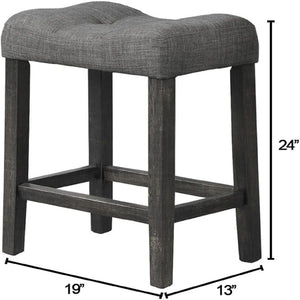 Transitional Counter Dining Set With 4 Tufted Stools