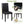 5 Pieces Wooden Dining Table Set, Square Table And 4 Upholstered Chairs