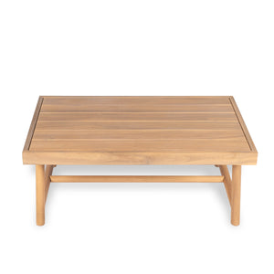 Patio Acacia Wood Chat Set, Club Chair + Coffee Table with Water-resistant Cushion