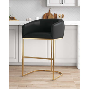 Mid-Century Modern Stool With Steel Base