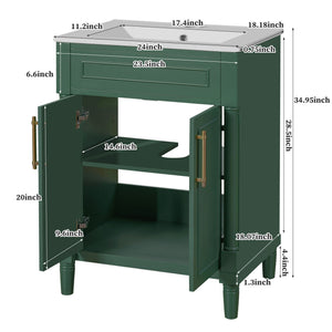 Bathroom Vanity With Integrated Sink and 2 Door Cabinet