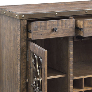 Raphaela Server With Cup Holder & Wine Rack - Cherry
