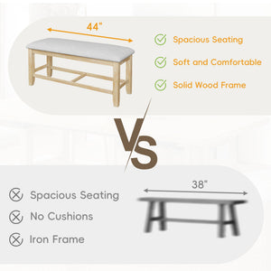 TOPMAX Farmhouse 6-Piece Extendable Dining Table Set