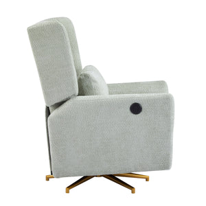 Power Recliner Chair Swivel with Boucle Upholstery and 360° Swivel