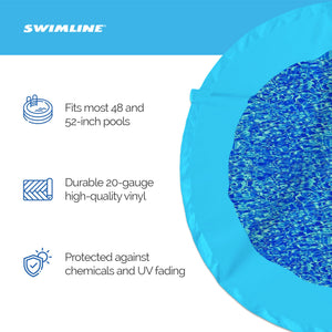 Swimline 21 Foot Swirl Blue Round Above Ground Swimming Pool Wall Overlap Liner