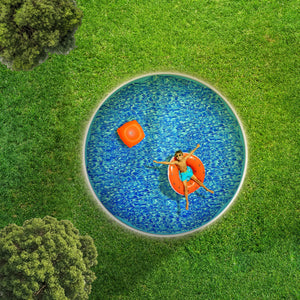 Swimline 21 Foot Swirl Blue Round Above Ground Swimming Pool Wall Overlap Liner