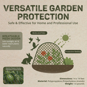 DeWitt 14 x 14 Foot Home & Garden Bird Barricade Plant Protector Deluxe Netting