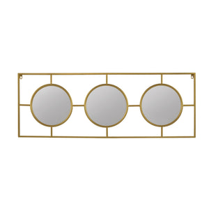 3 Mirror Piece Wall Mirror InRectangular Frame, Home Wall Decor For Bedroom Living Room