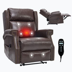 Manual Recliner Chair  With Heavy Duty Motion Mechanism, 8 Vibrating Nodes And 3 Massage Modes For Living Room