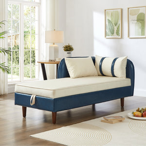 65" Storage Chaise Lounge Sofa