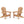 Wooden Outdoor Folding Adirondack Chair Set of 2, Honey Brown