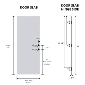 36 x 80 Antique Fiberglass Entry Door