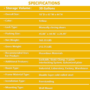 30 Gallon Flammable Safety Cabinet