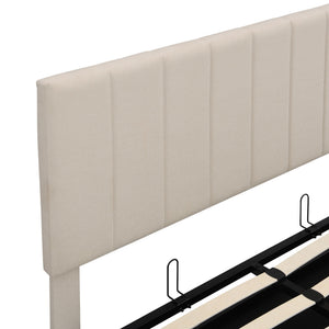 Elegant Upholstered Platform Bed With Hydraulic Storage System