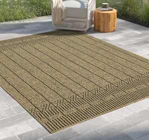 Earth GC_NTL1008 Jute/Black 5 ft. 3 in. x 7 ft. 3 in. Area Rug