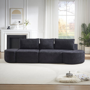 V-Shaped Modular Sofa Set in Chenille Fabric