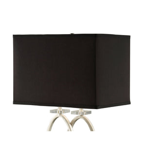 Rectangular Shade Accent Lamp With 3 Way Switch - Silver