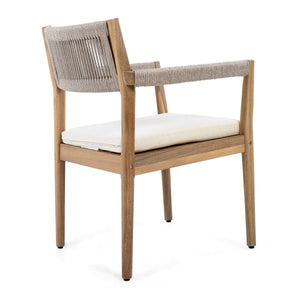 Patio Set Outdoor Acacia Wood Furniture Sets - Braided Dining Chairs and Patio Dining Table