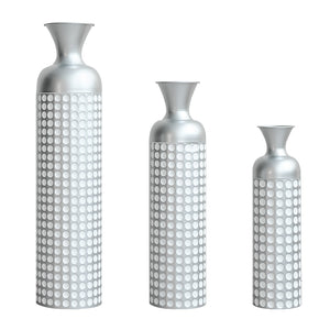 3 Pack Semi-Handcrafted Gold Metal Vase Collection