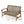 Outdoor Rattan Loveseat with Wooden Legs - Brown