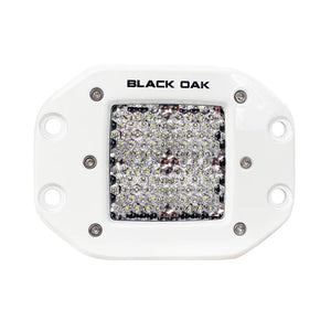 Black Oak 2" Marine Flush Mount LED Pod Light - Diffused Optics - White Housing - Pro Series 3.0