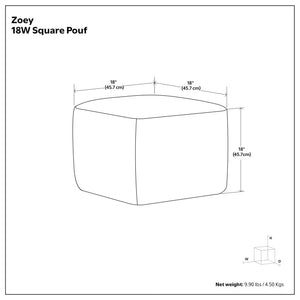 Zoey - Handcrafted Woven Cube Pouf