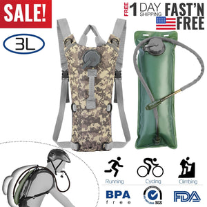 iMounTEK Tactical Hydration Pack 3L Water Bladder Adjustable Water Drink Backpack for Hiking Cycling Climbing Running