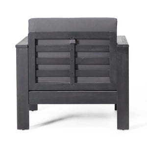 Acacia Wood Loveseat And Coffee Table Set With Cushions