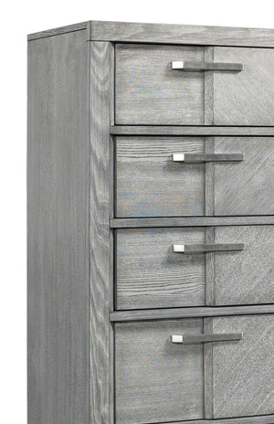 5 Drawer Chest Book Matched Veneers - Gray