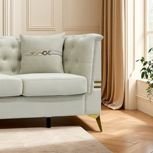 FX-P83-2PC Modern Velvet Upholstered Sofa Set of 2