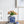 5x5x8' Hand Painted Square Canister with Blue and White Floral Pattern