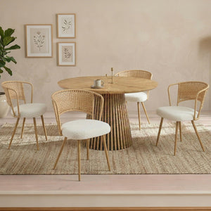 Farmhouse Style Wicker Dining Chair