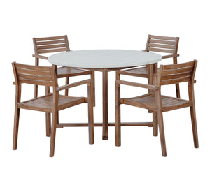 U_STYLE 5-Piece Outdoor Dining Set with Acacia Wood Chairs