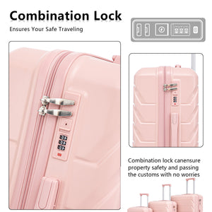 Set 3PCs 20'/24'/28' ABS Spinner Wheel Luggage - Pink