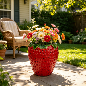 15'' Tall Strawberry Shaped Planter Pot
