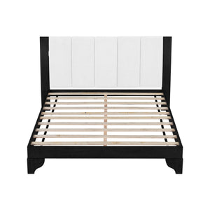 Queen Size Bed Frame in Black & White Pine