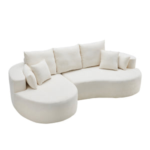 106 in. 2-Piece Fabric Cloud Curved Sectional Chenille Sofa with Chaise