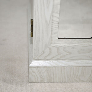 Sideboard Cabinet With Mirrored Doors, Adjustable Shelf, Metal Handles