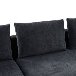 Modern L Shaped Sectional Sofa With Upholstery And Wooden Storage