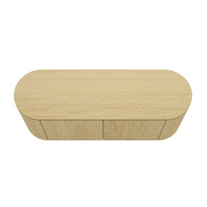 Olivia - Sideboard With 4 Adjustable Shelves With Handle Free Doors And Rounded Edges - Oak