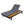 Black Iron + Teak Finish Chaise Lounge Set with Dark Grey Cushion