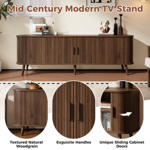70" TV Stand, Media Center With Ample Storage - Dark Brown