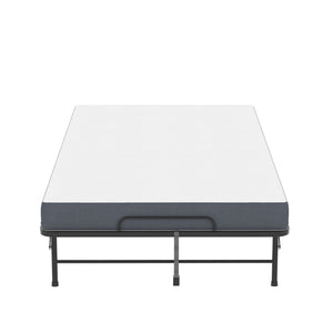 Twin Wide Folding Bed For Tall People, Extra Long & Wide Rollaway With Memory Foam, Heavy-Duty - Black