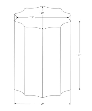 Drum Accent Side Table, Stylish Scalloped Design