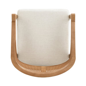 Wooden Frame Counter Stool with Rattan Back - Set of 2